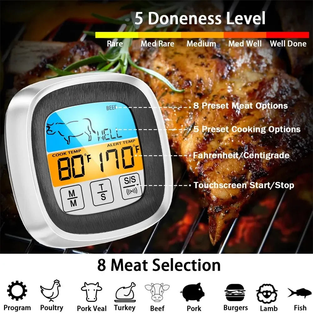 Digital Kitchen Thermometer Probe - Touch Screen