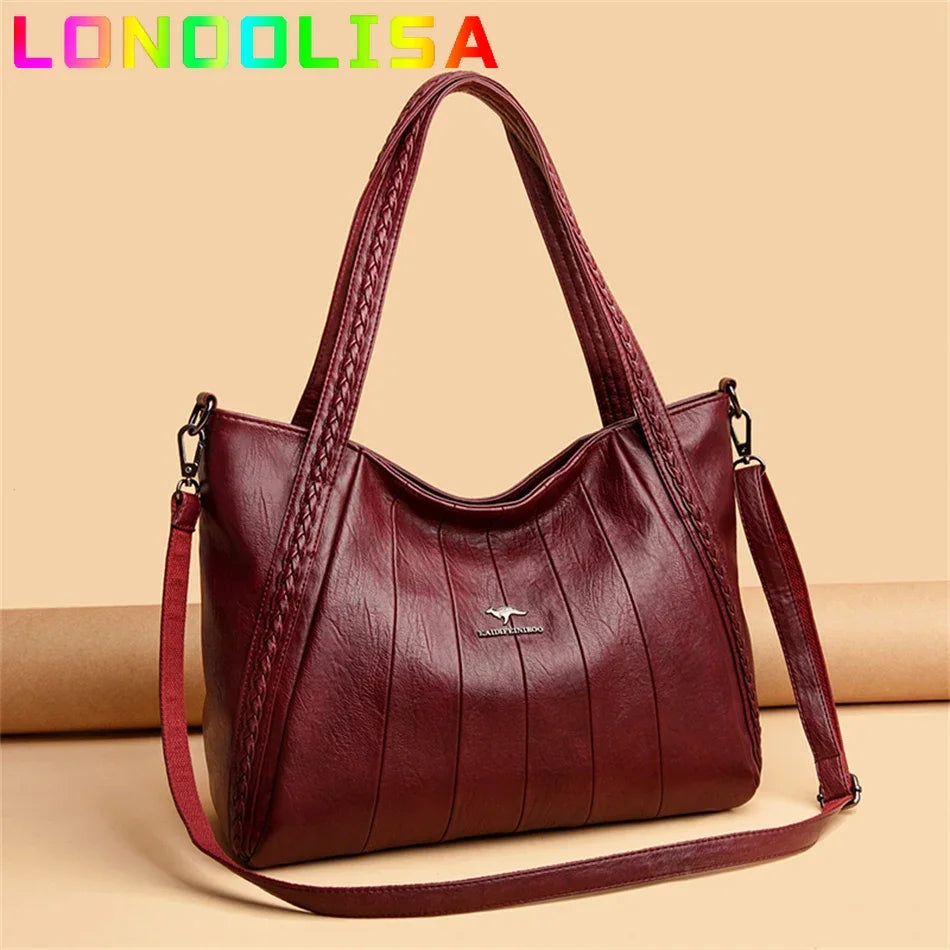 Luxury Soft Leather Casual Tote Bag