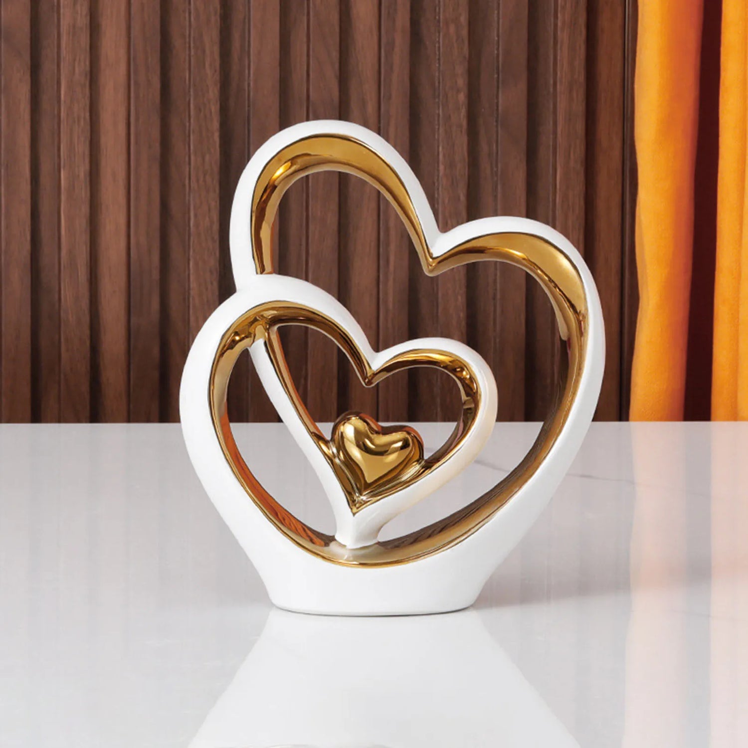 Ceramic Heart Statue Ornament