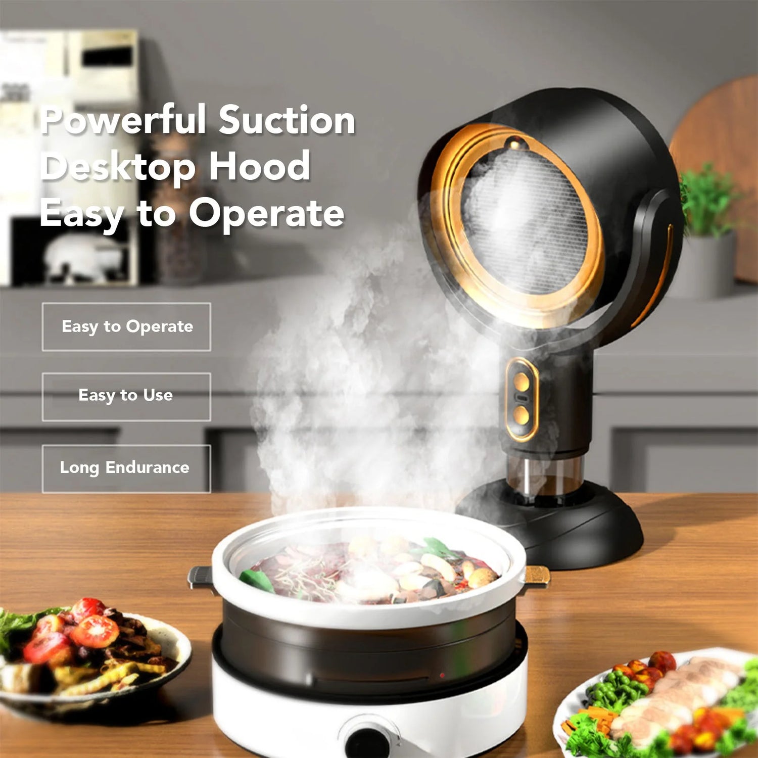 Desktop Portable Exhaust Range Hood - 2 Speed & USB Powered