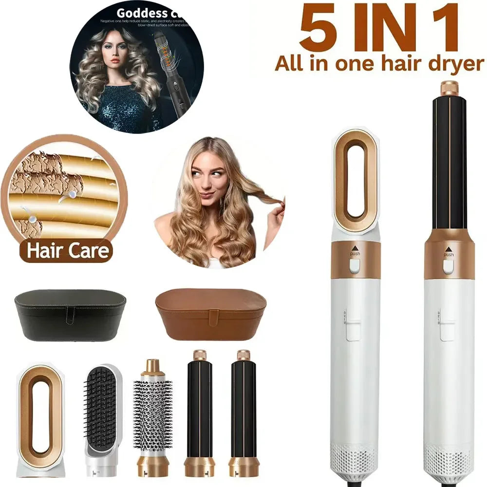 Hair Dryer Hot Comb Set - Professional Curling Iron Hair Straightener