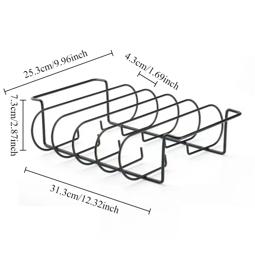 1pc Ribs Grill Holds Four Ribs Non-Stick Grill Net Steak Ribs Lamb Chops Outdoor BBQ Grilling Tools