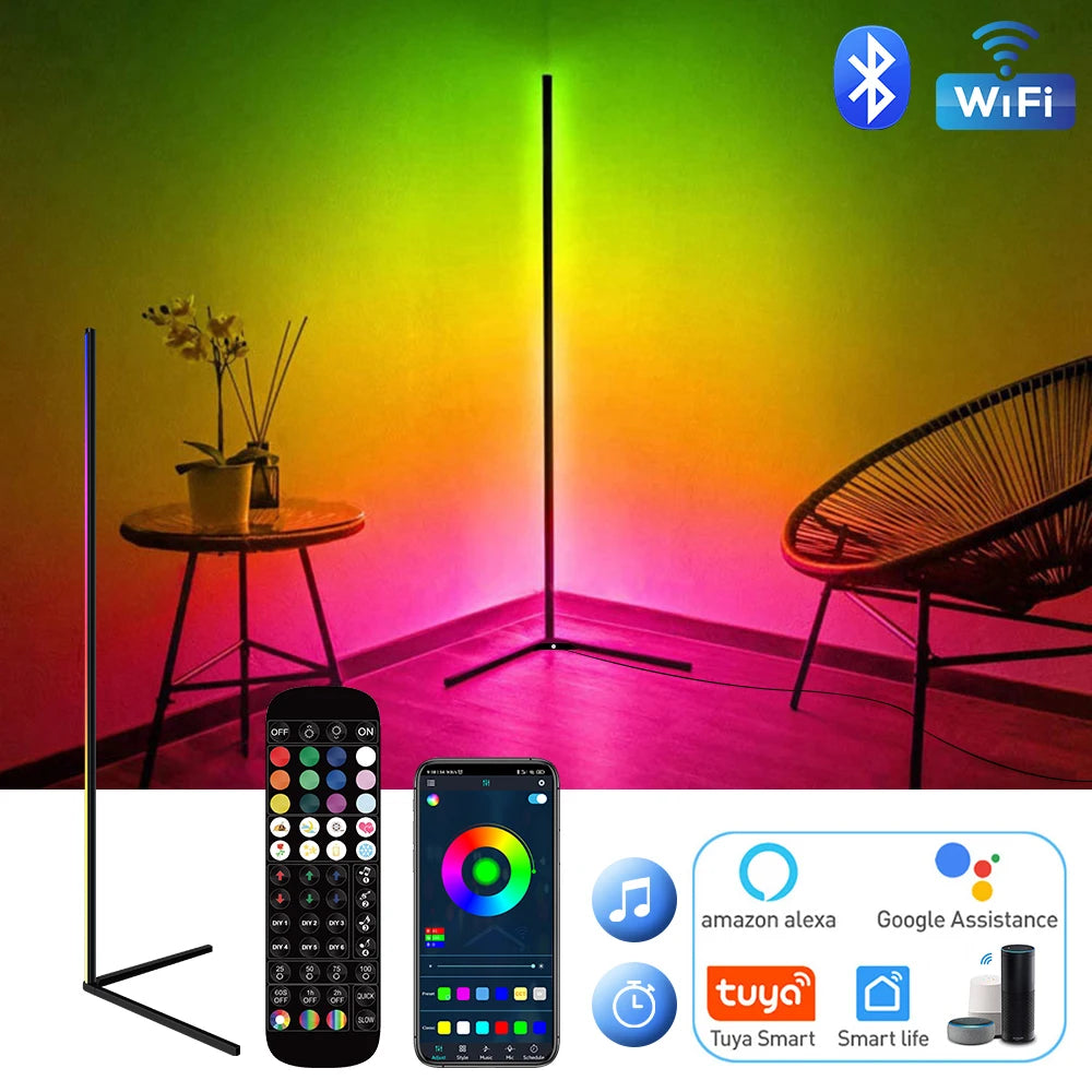 Dimmable RGB Corner Floor Lamp