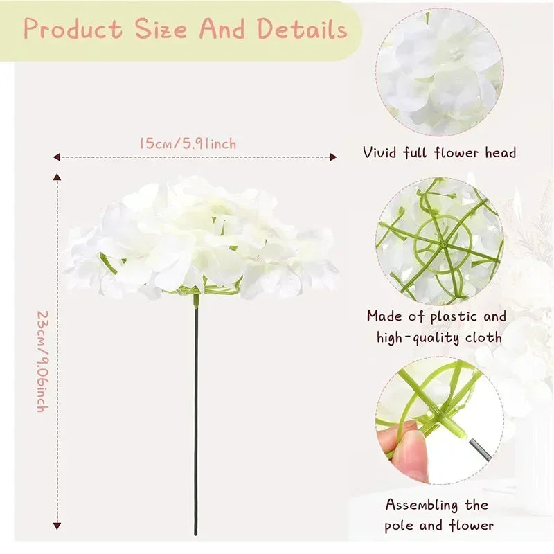 Hydrangea Artificial Flowers Silk Flower - 100 Pcs