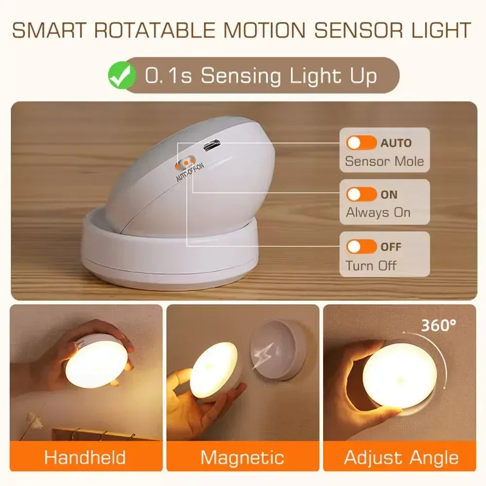 Night Lamp With Motion Sensor-  Rechargeable Wireless Led