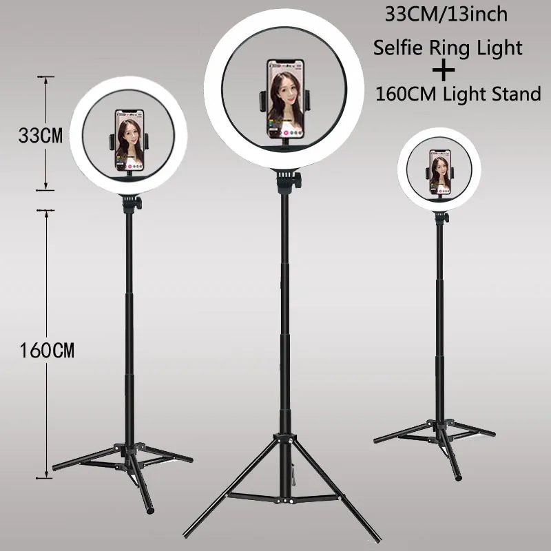 Dimmable Selfie LED Ring Light - Lighting Lamp With Tripod