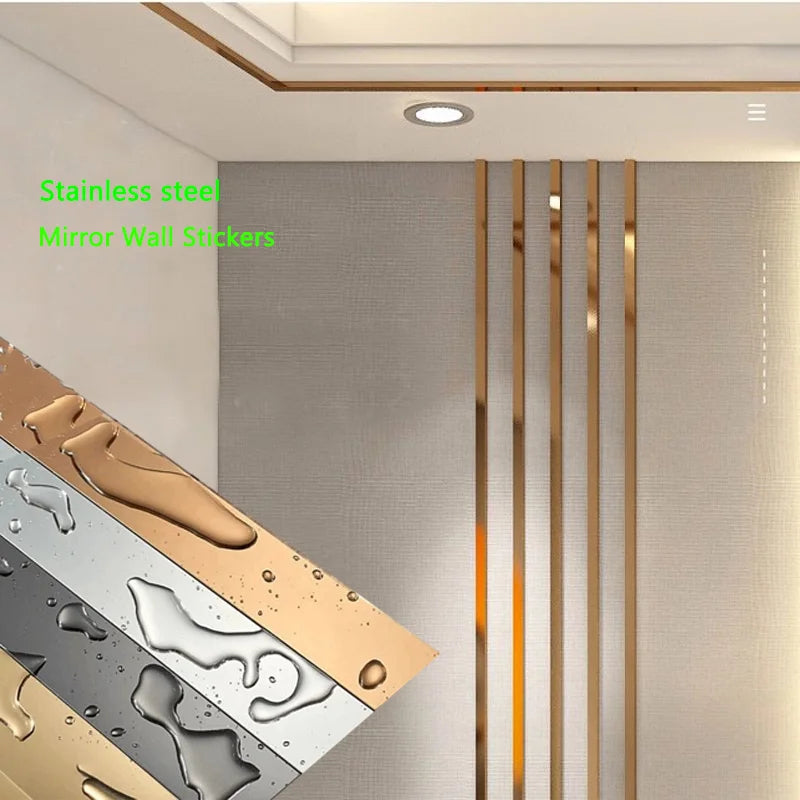 Gold Wall Sticker Flat Decorative Lines - 1 Roll