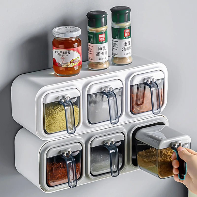Kitchen Seasoning Box Wall Mounted Organizer Boxes