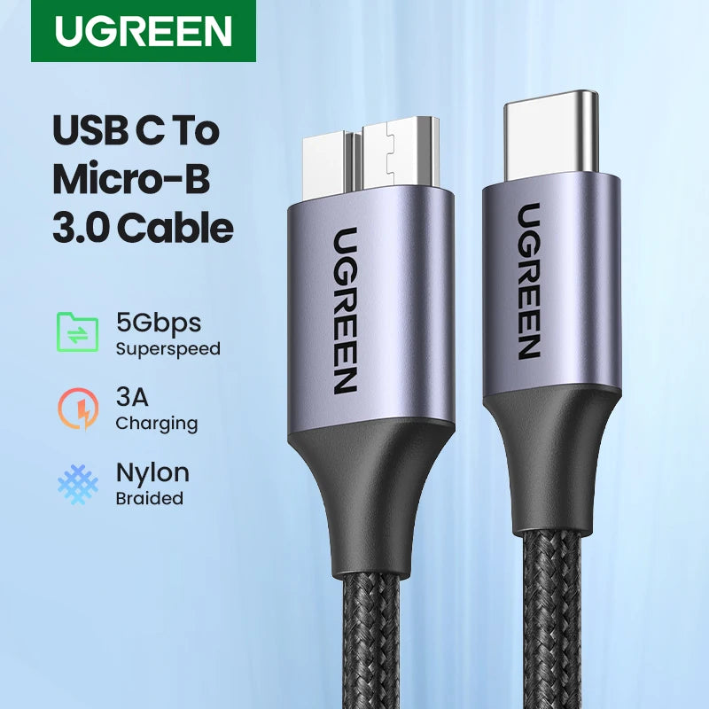 Ugreen USB C to Micro B 3.0 Cable - 5 Gbps 3A Fast Data Sync Cord