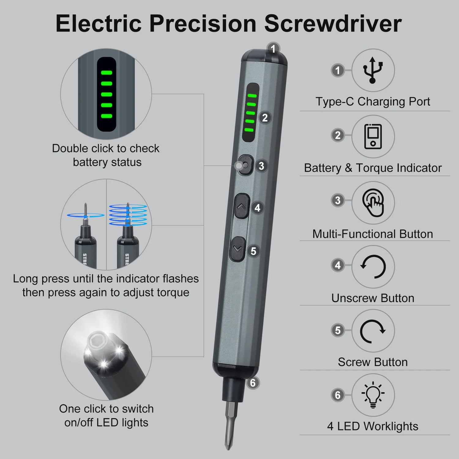 Precision Electric Screwdriver Set - 68 in 1 Cordless Precision Drill Bits