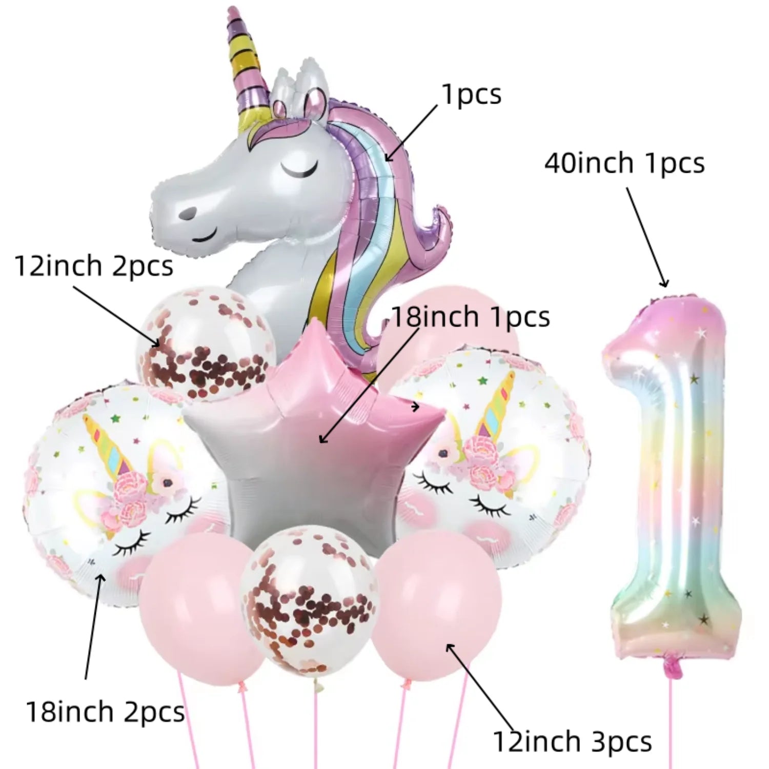 Foil Balloon Unicorn Theme - 40inch