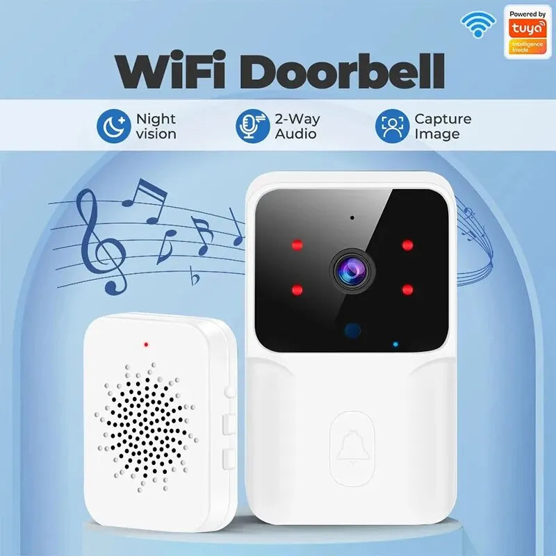 WiFi Video Doorbell - Wireless HD Camera + Motion Detection & IR Alarm