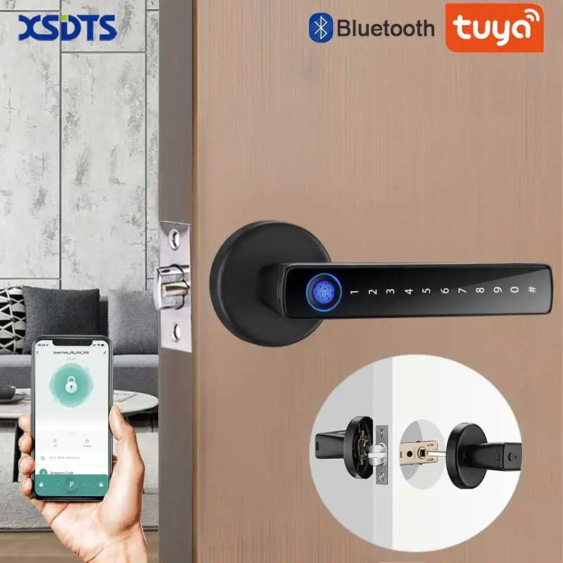 Smart Door Lock - Handle With Fingerprint Key card Digital Lock