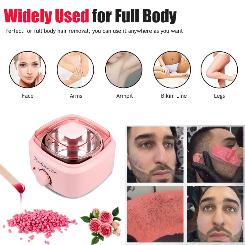 500ml Professional Wax Heater For Body Hair Removal Hard Wax Melting Machine Unisex Easy To Use For Salon And Home Use