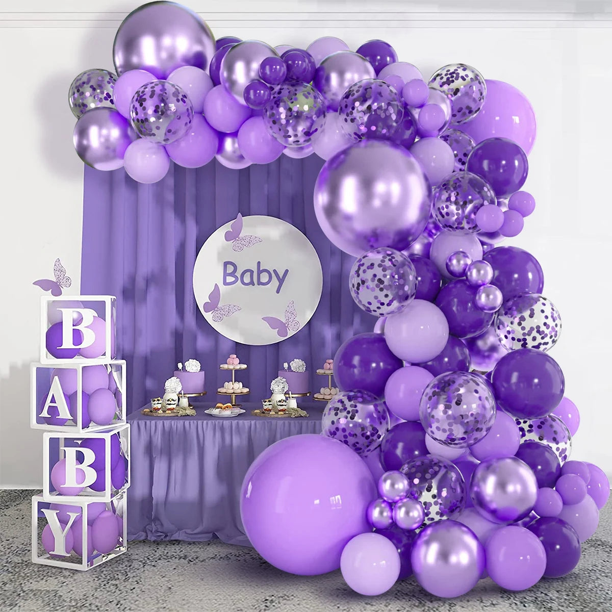 Purple Balloons Garland Arch Kit Latex Ballon Wedding Birthday Party Decoration Kids Adult Wedding Baby Shower Decor Ballons