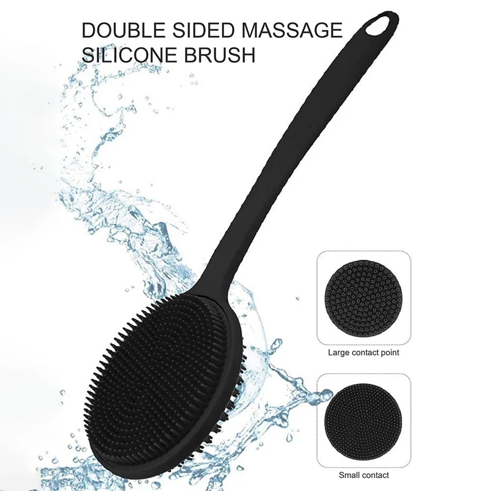 Long Handle Bath Brush - Back Scrubber Exfoliation Bathroom Tool
