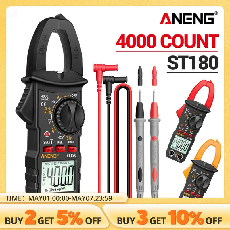 ANENG ST180 Digital Clamp Meter - Ammeter Voltage Multimeter