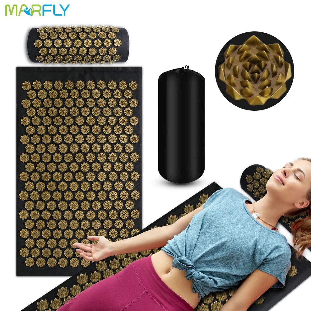 Acupressure Yoga Mat Shiatsu Massage Pillow Set Kuznetsov's Applicator Foot Massager Cushion With Needles For Back Pain Relieve