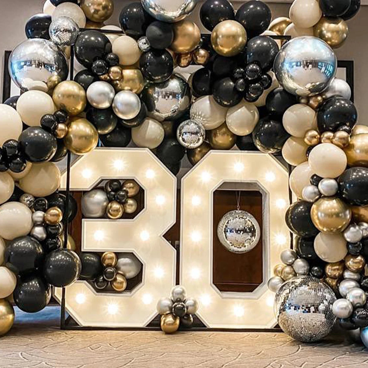 LED Light Giant Figure Number Balloon - 30 40 50 Birthday