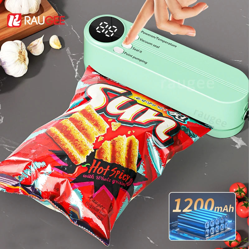 Portable Vacuum Sealer Mini Wireless Vacuum Sealing Machine Household Automatic Food Packaging Plastic Sealing Machine