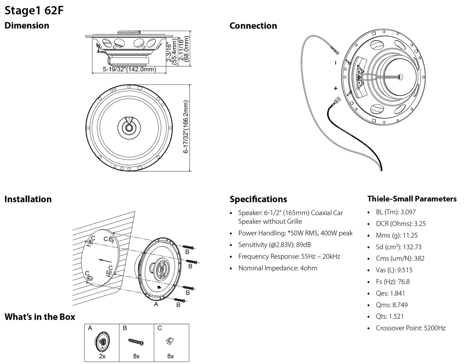 JBL Car Audio Speaker - 400W Power Treble Midrange Subwoofer