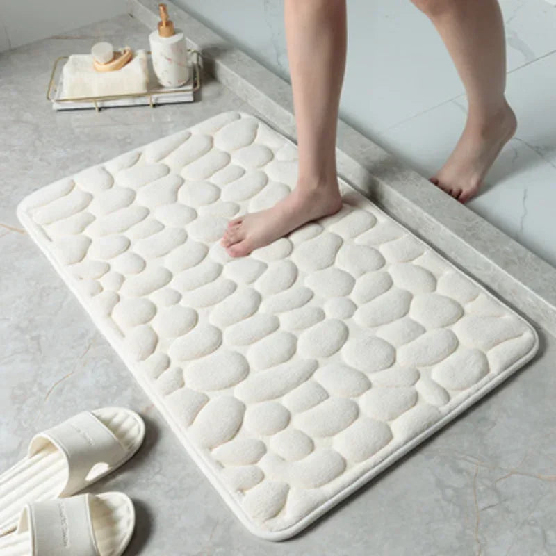 Memory Foam Embossed Non-Slip Cobblestone Floor Mat