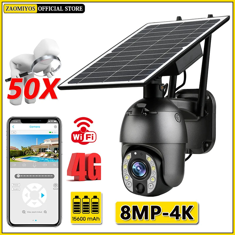 Solar Camera - 4K 4G SIM 50X Zoom