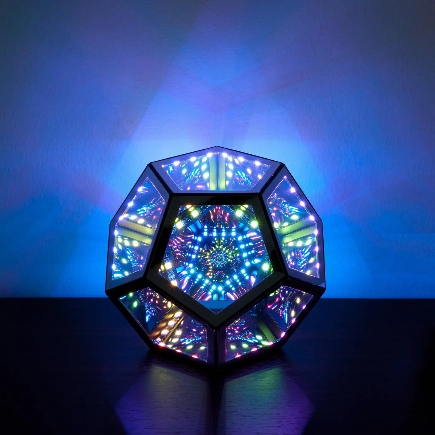 Dreamy Geometric Space LED Night Light Creative Color Christmas Home Decor Birthday Gifts Infinity Dodecahedron Mirror Art Light