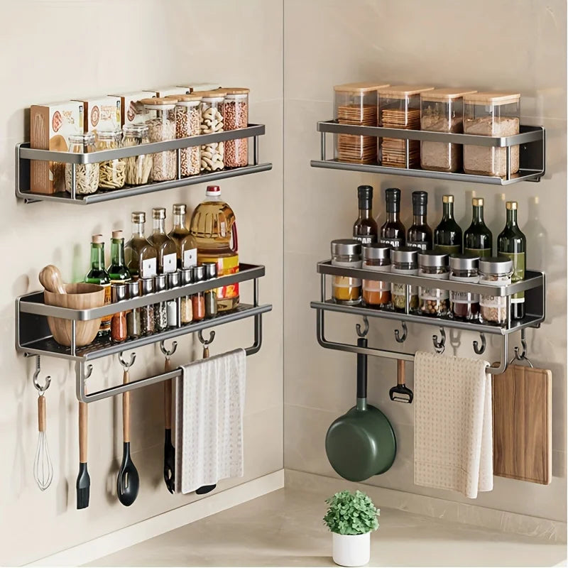 Wall-Mounted Shelf - Multifunctional Kitchen Spice Storage Solution