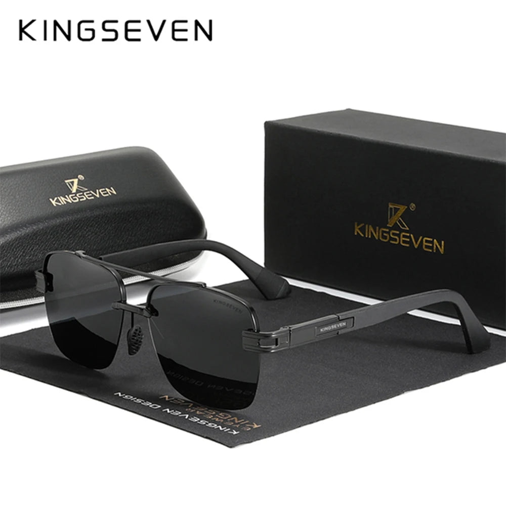 KINGSEVEN Fashion Sunglasses Men Polarized UV400 Glasses Women Square Large Half Frame Male Female Fishing Driving Eyewear