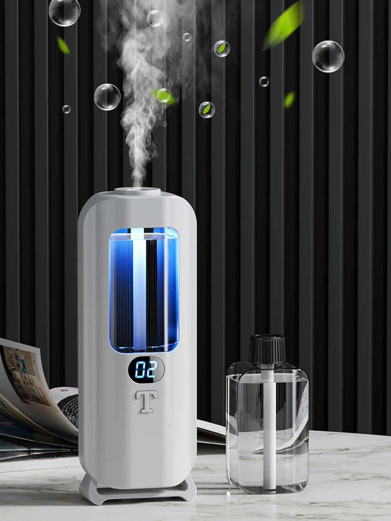 Automatic Aromatherapy And Air Humidifier - Digital Display & Lights