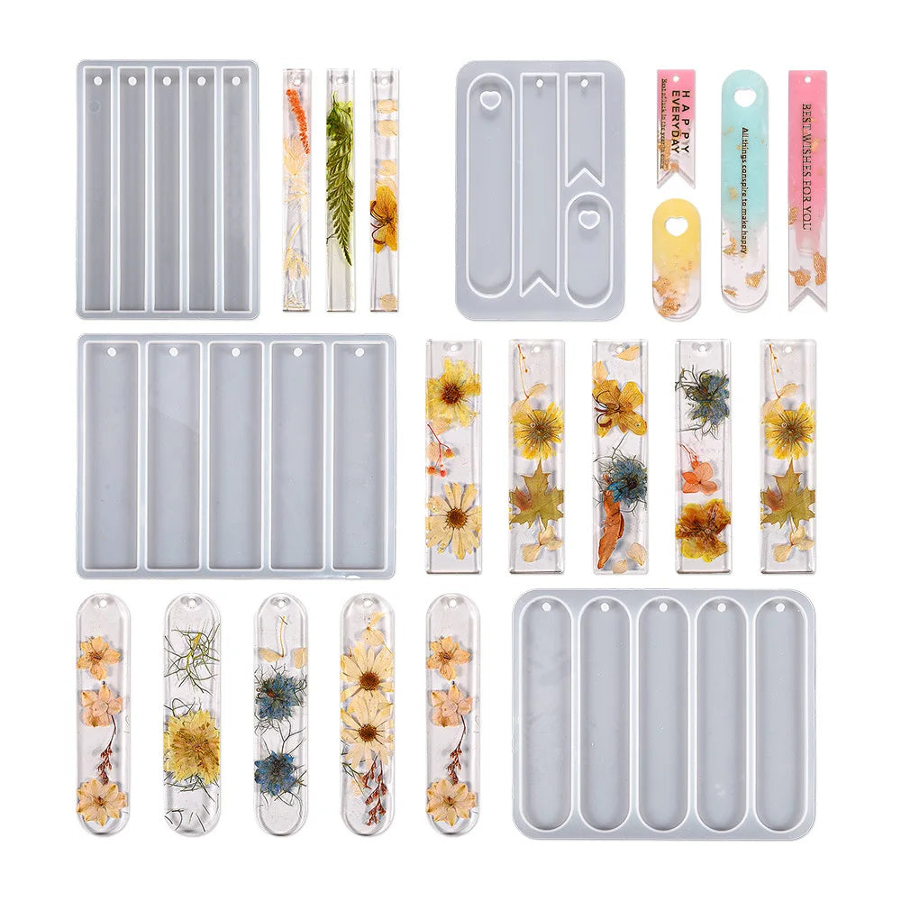 Rectangle Bookmark Epoxy Resin Silicone Mold Casting Mould For DIY Transparent Craft Keychain Jewelry Making Supply Accessories