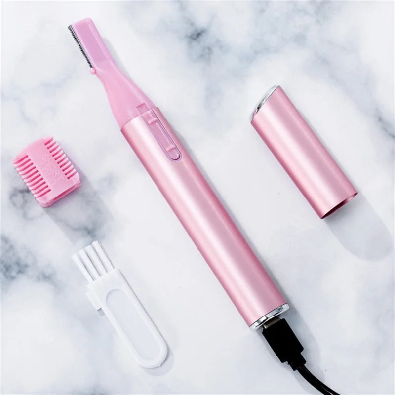 Portable Electric Eyebrow Trimmer Women's Shaver Hair Remover Eyebrow Shaper Shaver Body Face Shaving Machine USB Rechargable