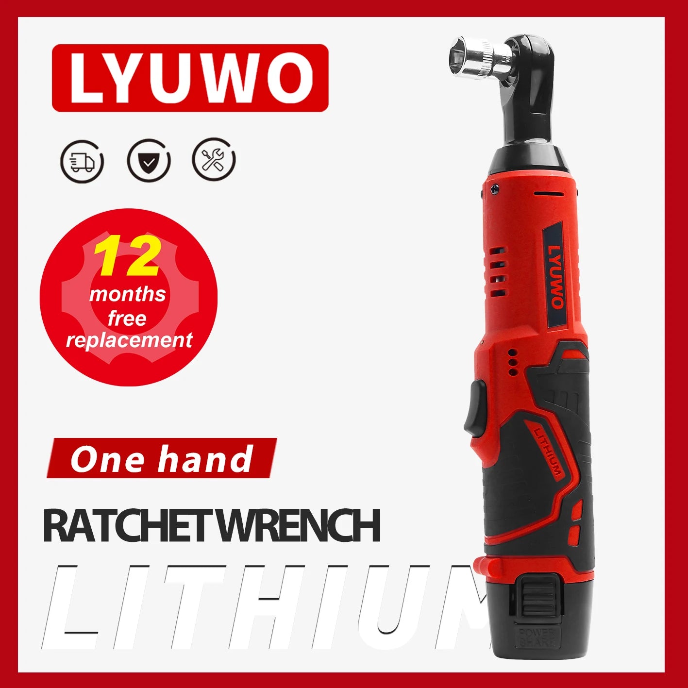 LYUWO Rechargeable Electric Ratchet Set - Angle Drill, Screwdriver