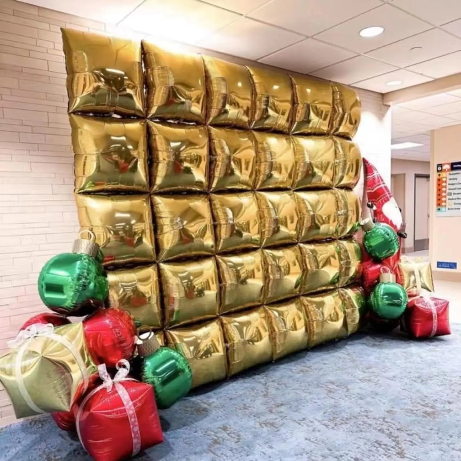 50/25Pcs Chrome Gold Silver Square Foil Balloons Wall Double-sided Square Balloon for Wedding Birthday Christmas Party Backdrops