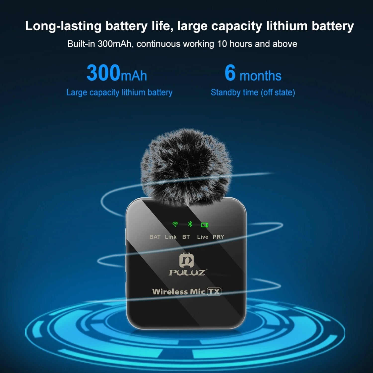 PULUZ Wireless Lavalier Portable Audio Recording Mini Mic