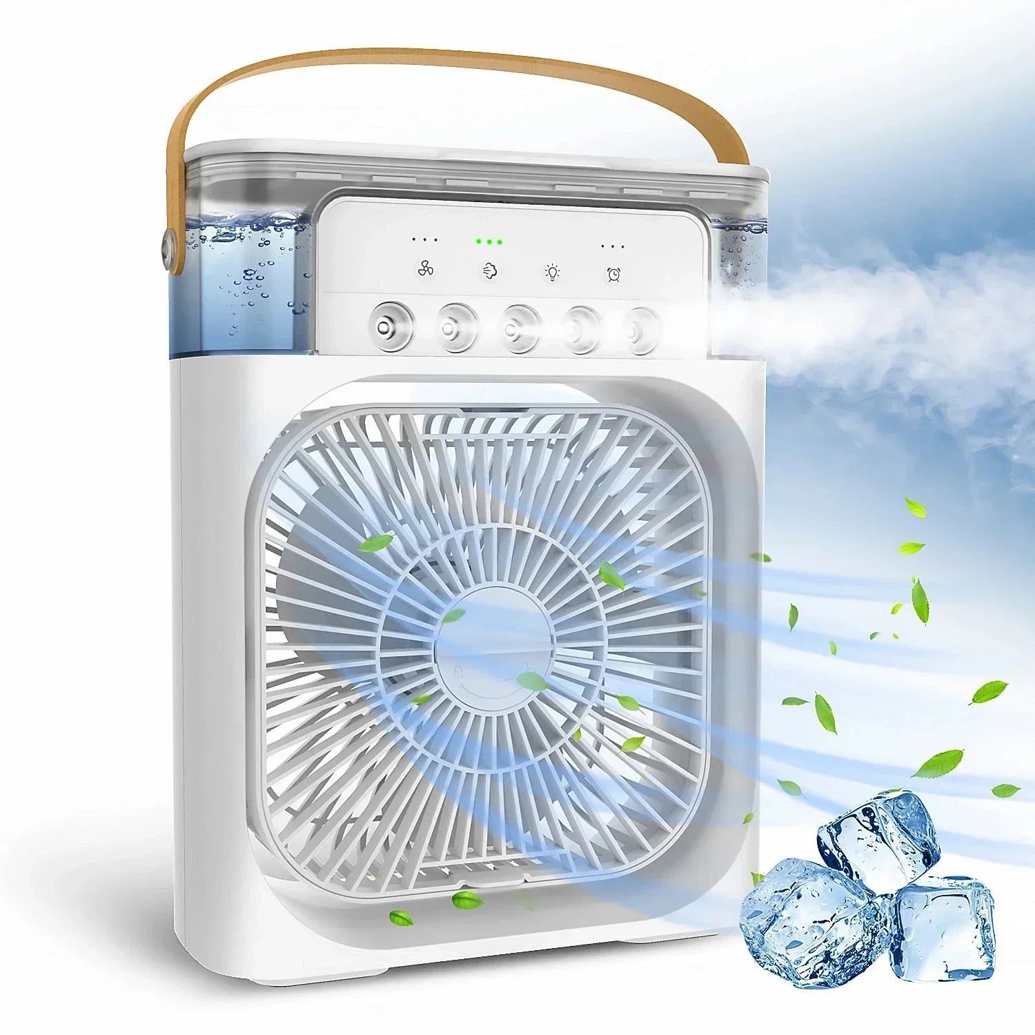 NEW Portable Humidifier Fan Air Conditioners USB Electric Fan LED Night Light Water Mist Fun 3 In 1 Air Cooler Humidifie ForHome