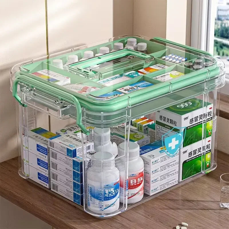 Large-capacity Multi-layer Transparent Medicine Storage Box