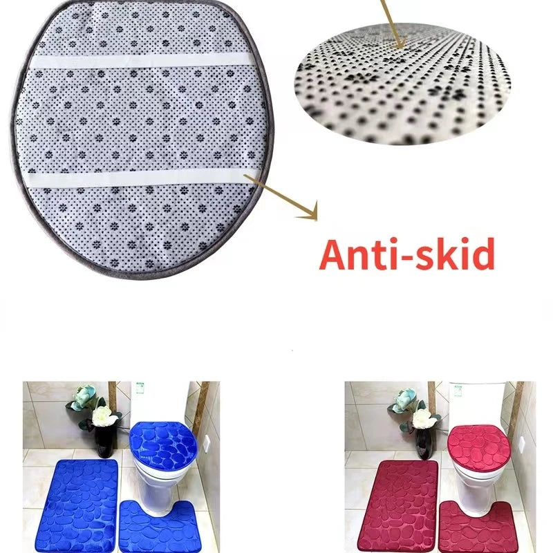 Soft Non Slip Cobblestone Absorbent Mat Set