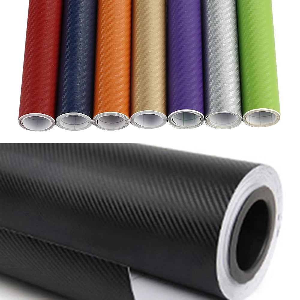 Wide 3D Carbon Fiber Vinyl Film - Car Stickers