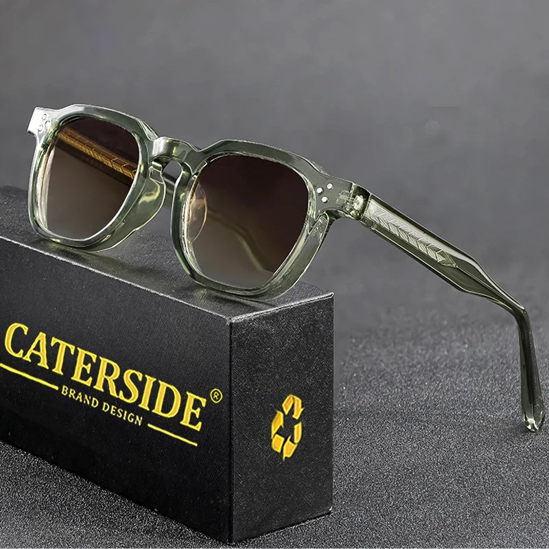CATERSIDE New Retro Punk Men Sunglasses Square Personalized Design Glasses Women's Fashion Party Glasses Festival Gift 2 Pieces