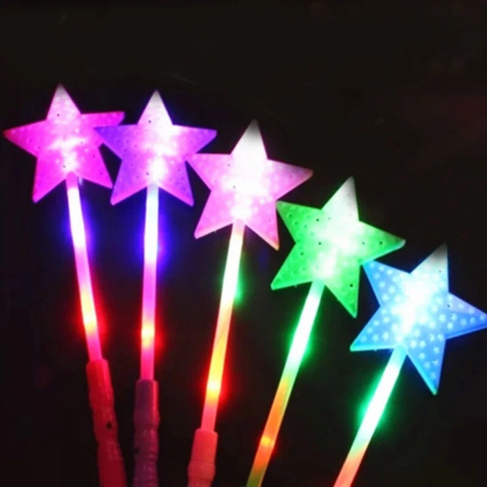 LED Luminous Magic Star Rod Light-up Wand Glow Stick Christmas New Year Party Prop Concert Glowing Stick Birthday Party Supplies