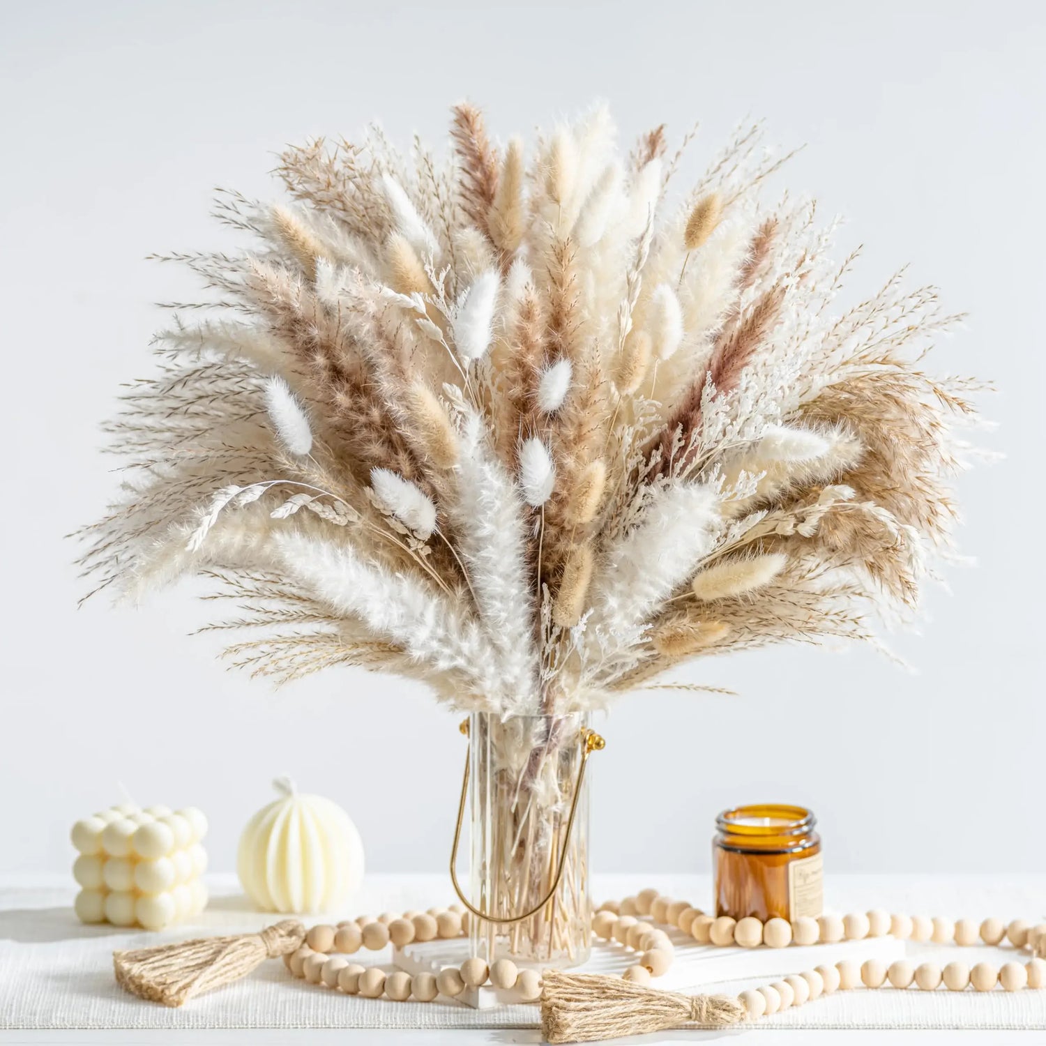Bohemian Ambiance Natural Dried Pampas Grass - 95pcs