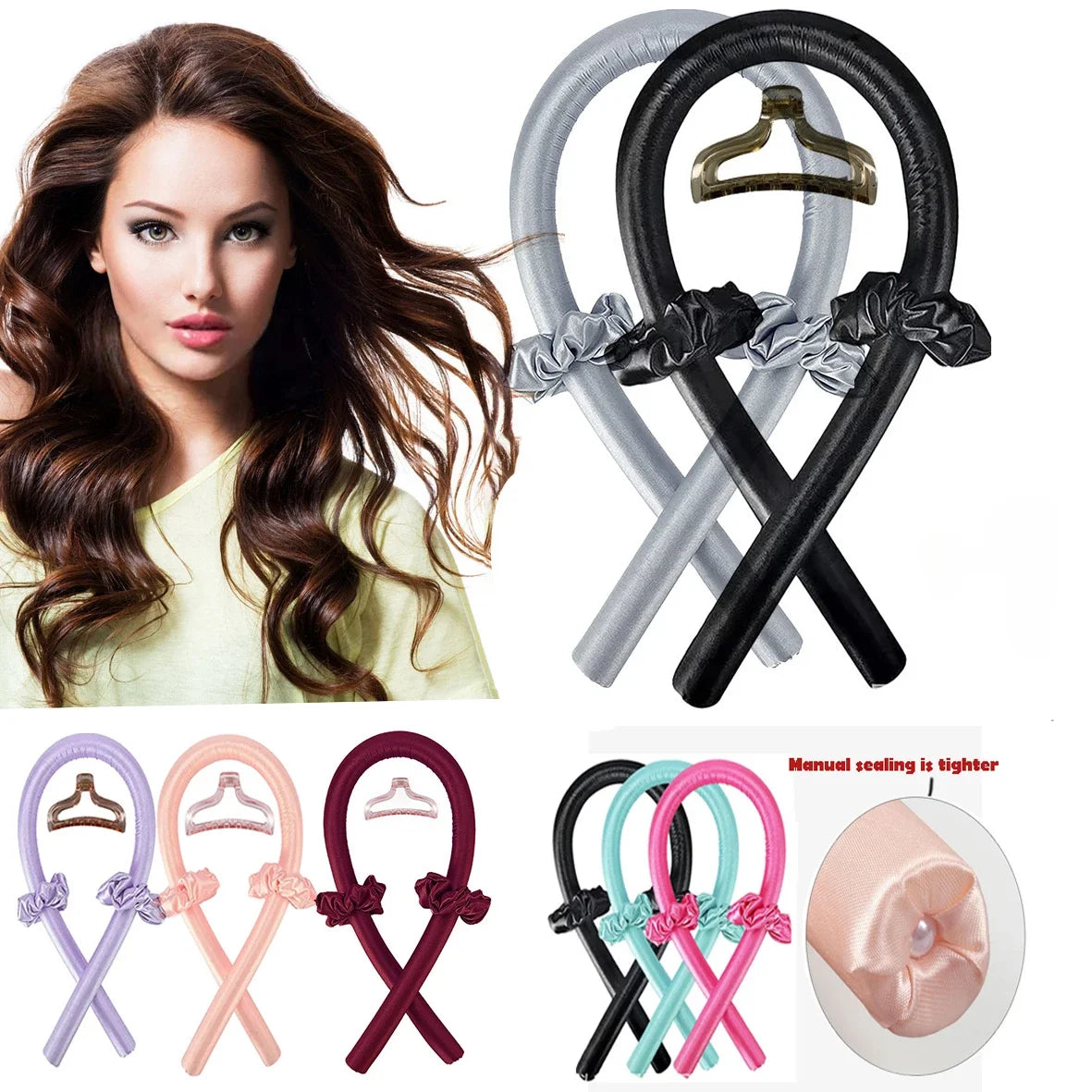 Heatless Curling Rod Headband - No Heat Silk Curls Ribbon