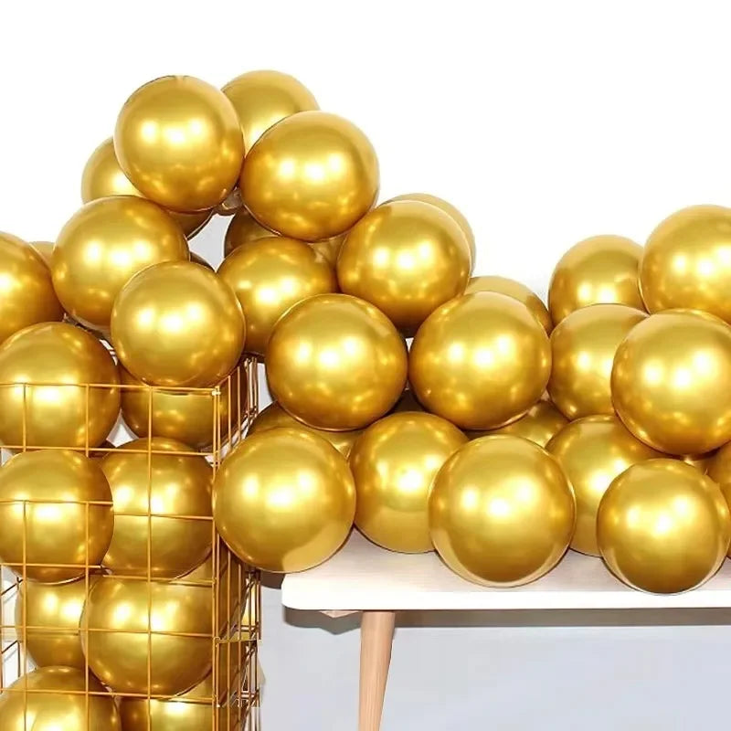 Chrome Metallic Latex Balloon - 100Pcs