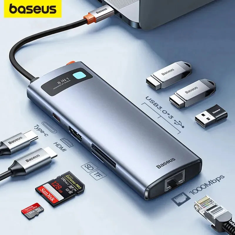 Baseus USB C Hub - Type C to Ethernet Port PD 100W Adapter