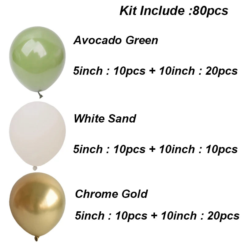 Beige Green Balloon Garland Arch Kit - Ballons