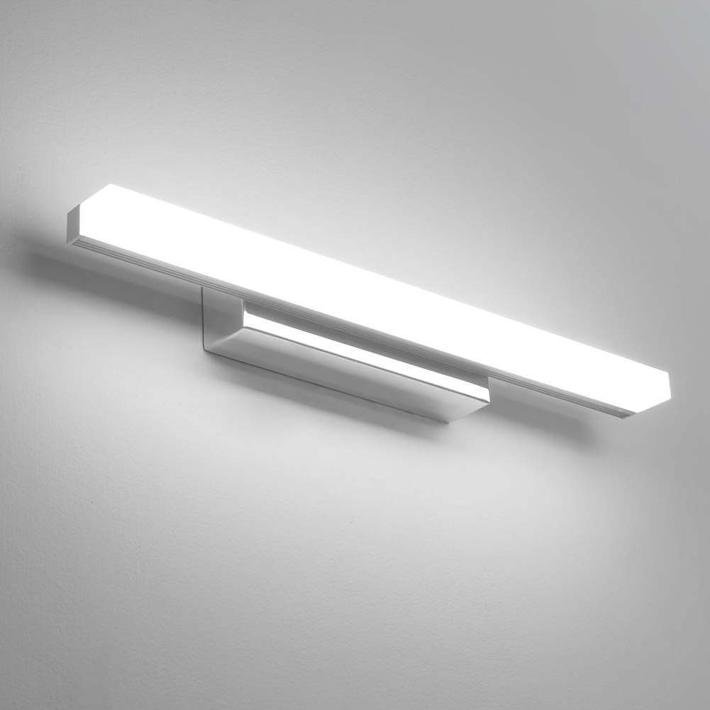 [1pc Modern LED Bathroom Vanity Light] 1pc Modern LED Bathroom Vanity Light, 40.64cm Semi-Recessed Wall Sconce, Cast Iron with Acrylic Shade, Downward Direction, Switch Control, 110V-240V, No Battery, Integrated Light Source,