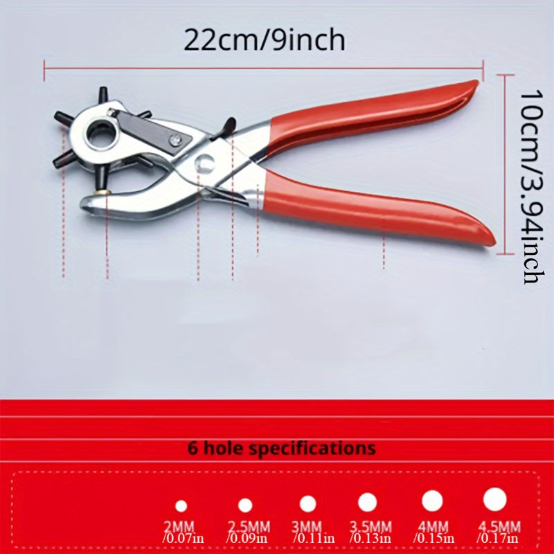 Precision Faux Leather Hole Puncher Tool - Multi-Size for Belts, Watch Bands & Handbag Straps, Alloy Craft & DIY Accessory, Easy Handymen, Fabric