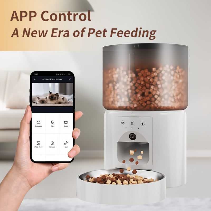 Automatic cat feeder, timed dosing feeder, large capacity food storage, dog food dispenser, video-voice interactive feeding, three versions to choose from, keep food dry